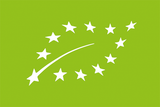 Das EU-Bio-Logo (Euro-Blatt). Es zeigt eine weiße stilisierte Blattform, umgeben von zwölf weißen Sternen (die die EU symbolisieren) auf einem hellgrünen, Hintergrund. Es handelt sich um ein offizielles Siegel für Bio-Produkte in der Europäischen Union.